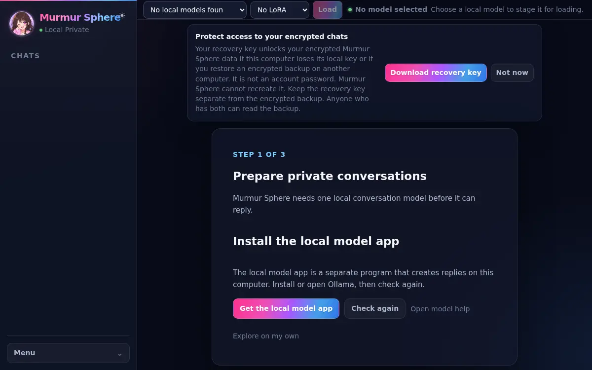Synthetic setup guide explaining how to install and open Ollama as a separate local service.